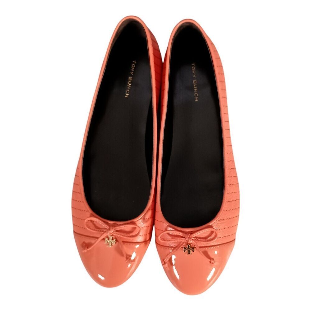 Tory Burch Coral Quilted Patent Leather Ballet Flats - Picture 5 of 11